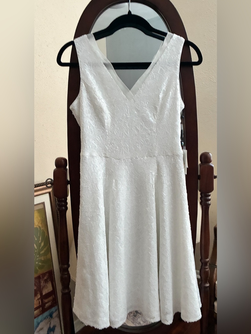 Calvin Klein A-line Sleeveless Formal Mini White Skater Dress Sz 2,  NWT $179